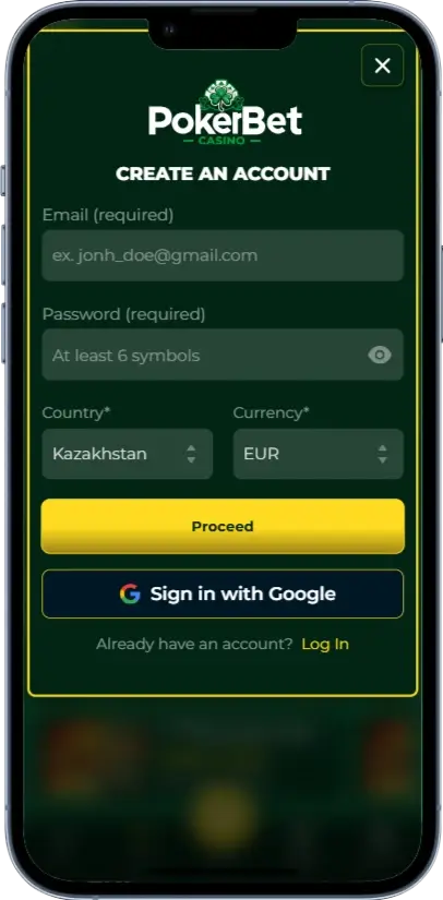 Реєстрація в казино Pokerbet