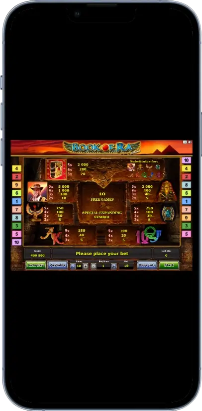 Book of Ra Таблица выплат