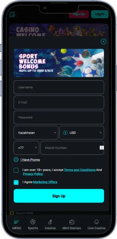 CosmoBet Регистрация