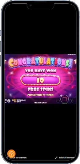 Sugar Rush Выигрыш 10 фриспинов