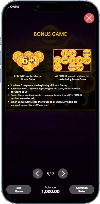 Sun Of Egypt 3 Бонус