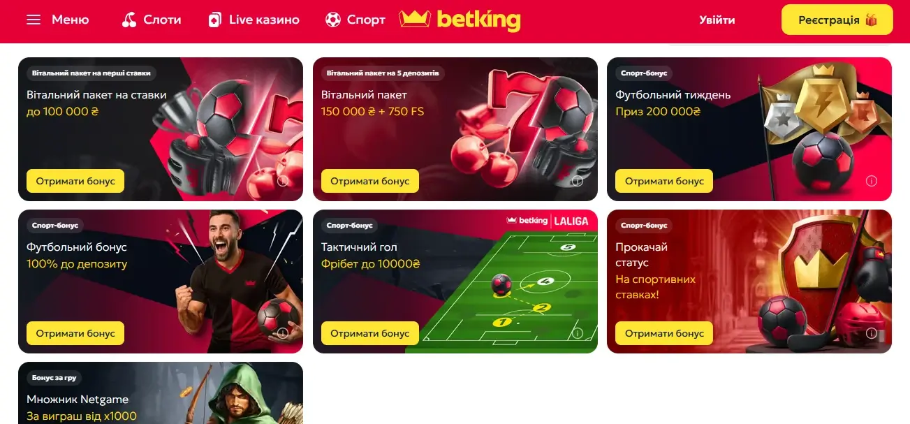 Betking види промокодів